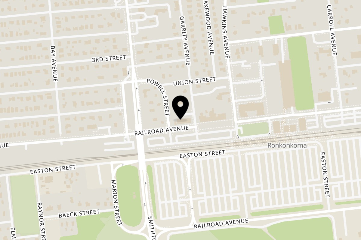 Map showing the location of From the Earth Foods on 27 Railroad Ave in Lake Ronkonkoma